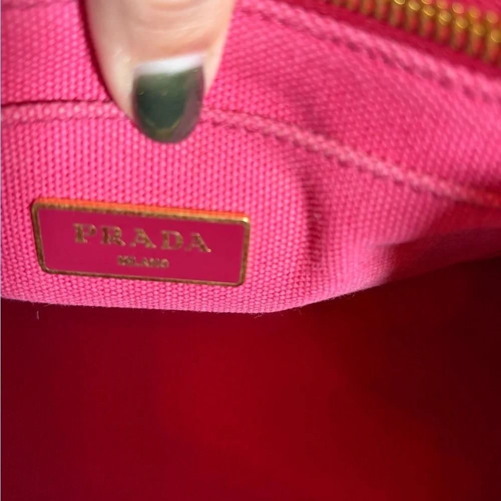 AUTHENTIC Prada Fuchsia Canvas Canapa Tote